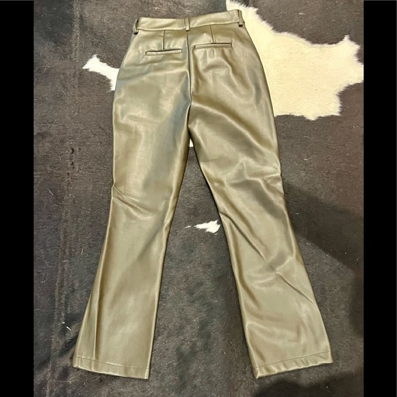 ANTHROPOLOGIE BRAND AVEC LES FILLES VEGAN Leather Cropped Flare Trousers - Picture 5 of 8